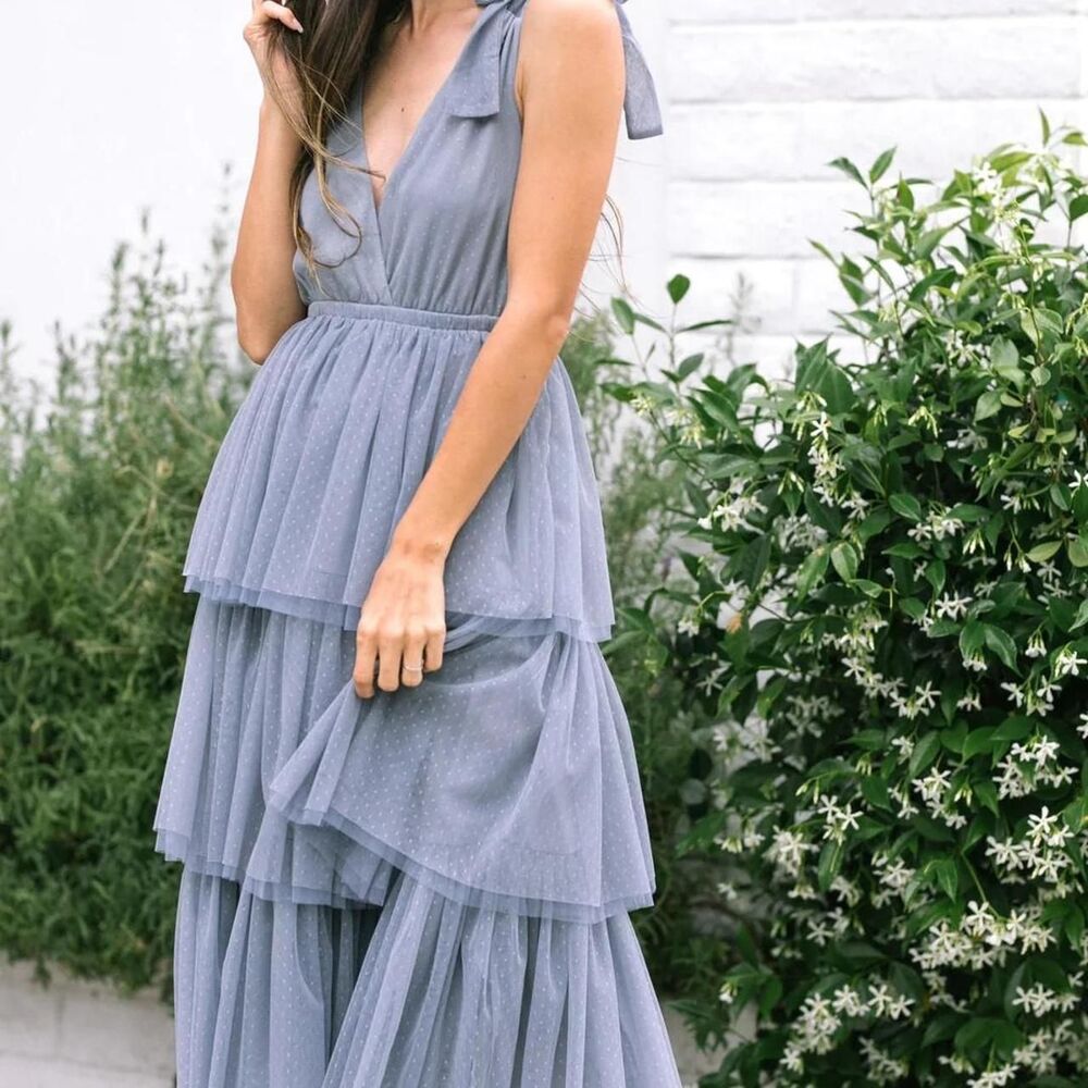 Free-people Women's Blue and Grey Dress